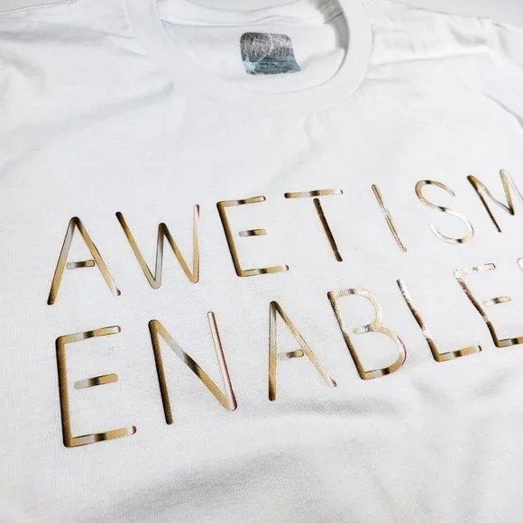 Awetism Enabled T-Shirt Women's Unisex Autism Support Awareness  AWE3001-100 - Picture 3 of 7